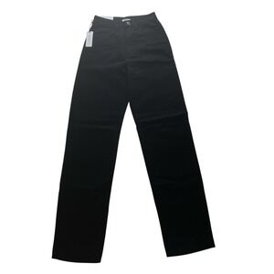 WeWoreWhat Mom Jeans Rigid Denim High Waist In Jet Black Cotton Pants Size 24‎